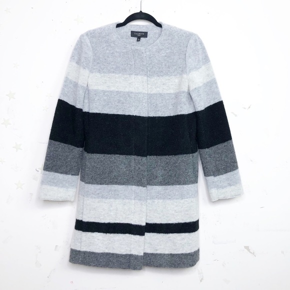 TALBOTS petites boiled wool striped coat - Picture 11 of 13